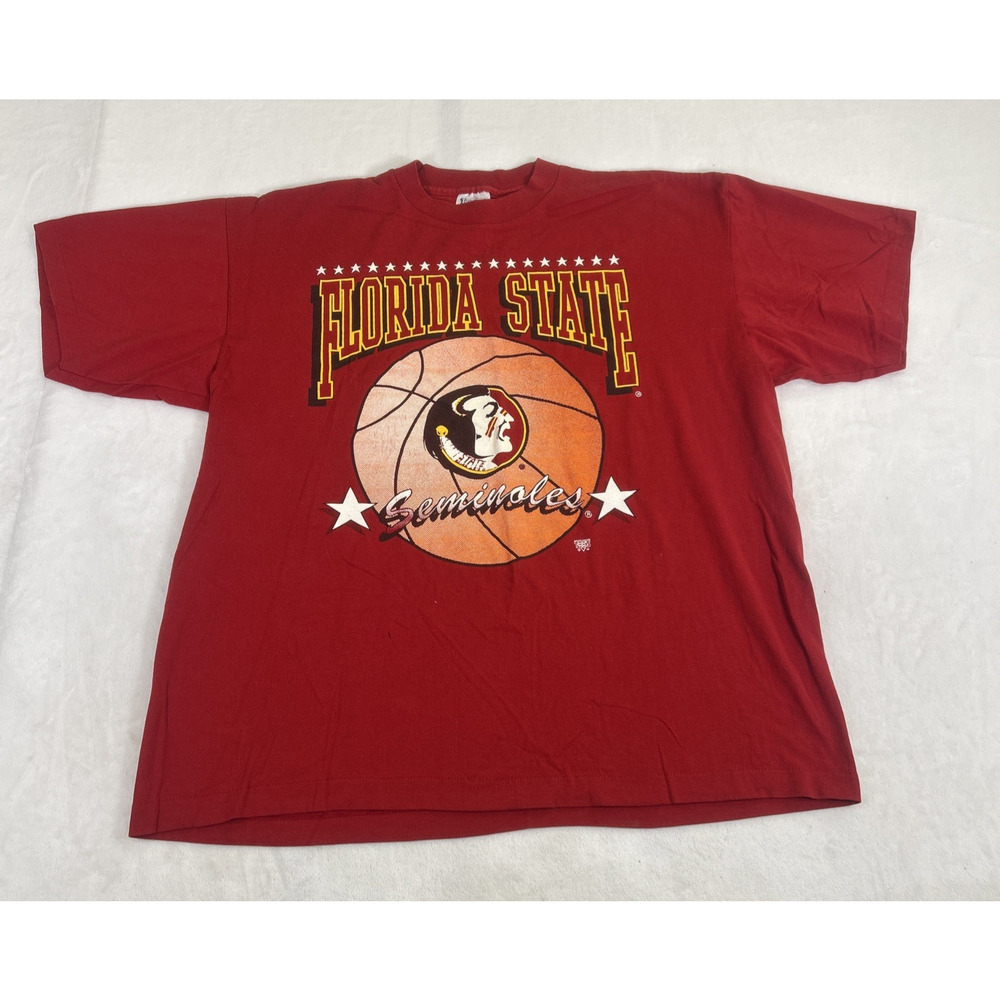 Florida State Seminoles Basketball T-Shirt Mens Size XXL 90s Single Stitch Tee